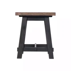 Natural Wood Sawhorse Accent Table