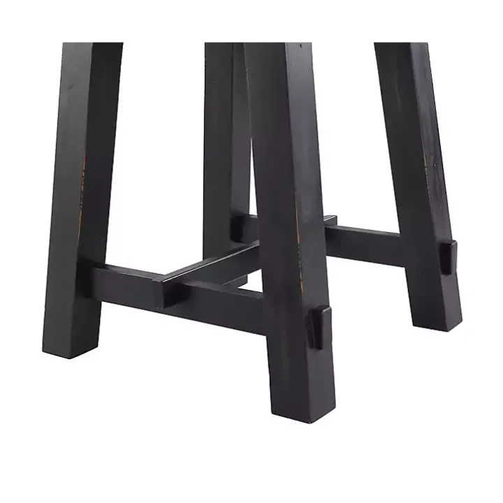 Natural Wood Sawhorse Accent Table