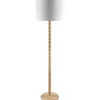 Natural Wood Spindle Paduak Floor Lamp