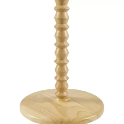Natural Wood Spindle Paduak Floor Lamp