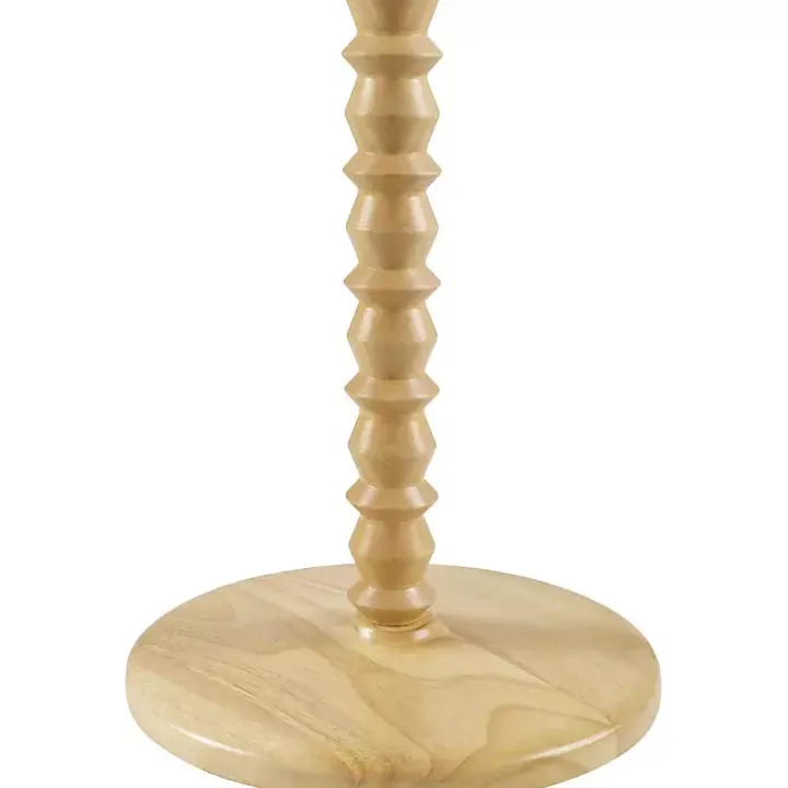 Natural Wood Spindle Paduak Floor Lamp