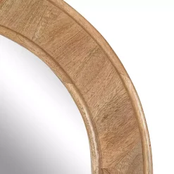 Natural Woodgrain Round Wall Mirror