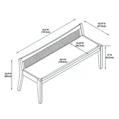 Natural Woven Rattan Back Minimalist Bench