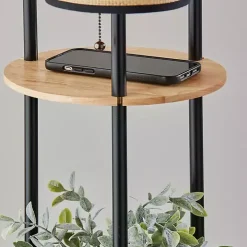 Natural Woven Shade Trio Rowan Floor Lamp