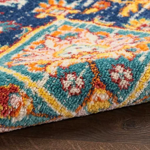 Navy & Multi Floral Medallion Area Rug, 5x7