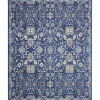 Navy and Beige Botanical Area Rug, 7x10