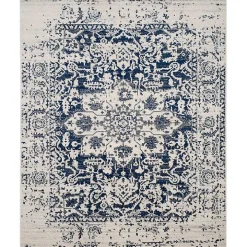 Navy and Cream Madison Distressed Area Rug, 8x10