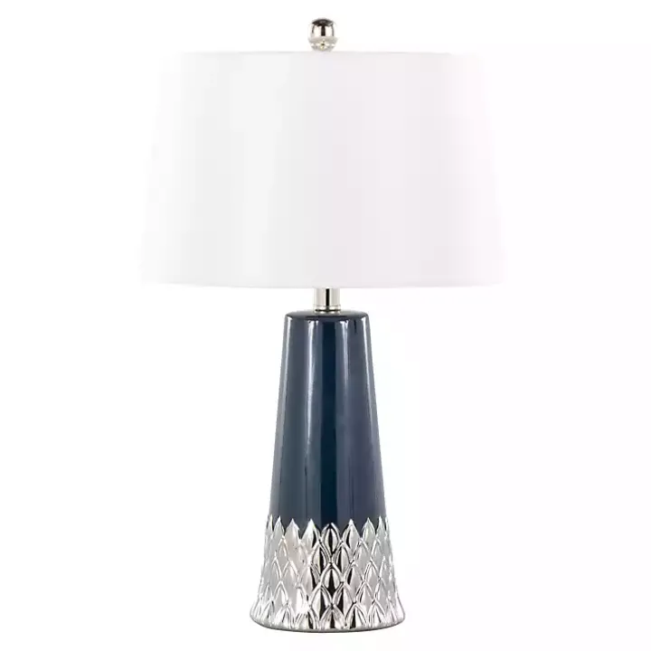 Navy and Silver Piper Table Lamp