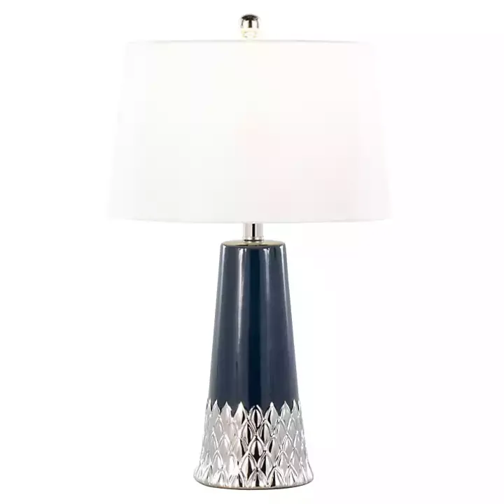 Navy and Silver Piper Table Lamp