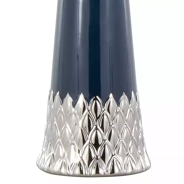 Navy and Silver Piper Table Lamp