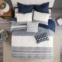 Navy and White 3-pc. California King Duvet Set
