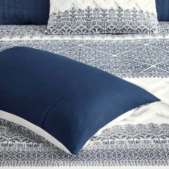 Navy and White 3-pc. California King Duvet Set