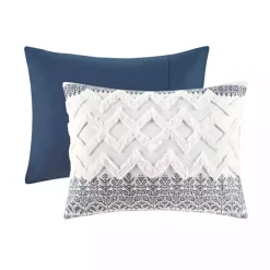 Navy and White 3-pc. California King Duvet Set