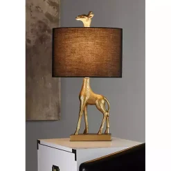 Navy Blue and Gold Giraffe Table Lamp