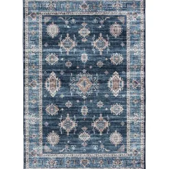 Navy Blue Decorative Washable Area Rug