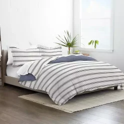 Navy Blue Echo Stripe 2-pc. Twin Duvet Cover Set