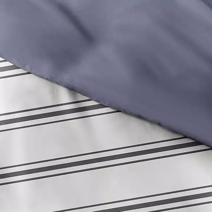 Navy Blue Echo Stripe 2-pc. Twin Duvet Cover Set