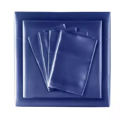 Navy Blue Satin 6-pc. Queen Sheet Set