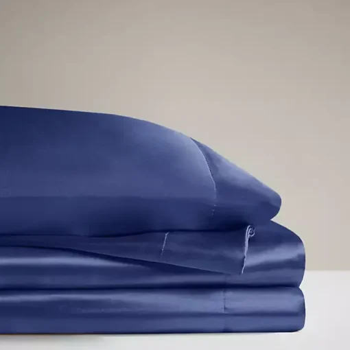 Navy Blue Satin 6-pc. Queen Sheet Set