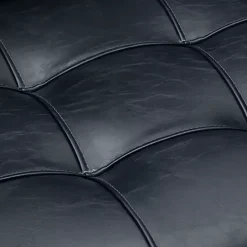 Navy Blue Tufted Faux Leather Swivel Office Chair
