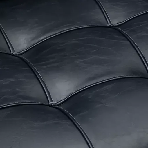 Navy Blue Tufted Faux Leather Swivel Office Chair