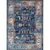 Navy Bordered Pattern Area Rug, 5x7