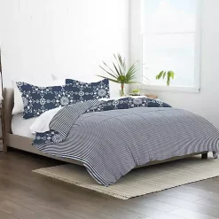 Navy Daisy Medallion Twin 3-pc. Comforter Set