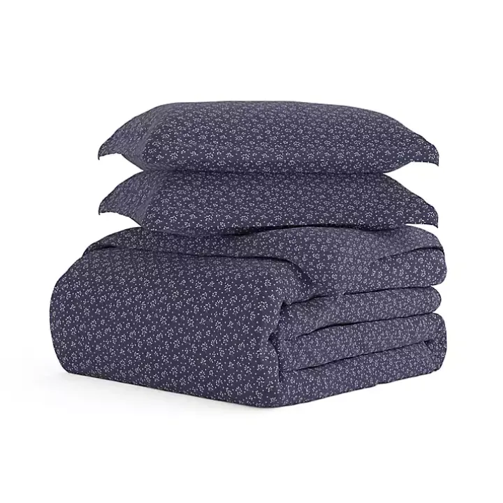 Navy Elegant Floral 2-pc. Twin Duvet Cover Set