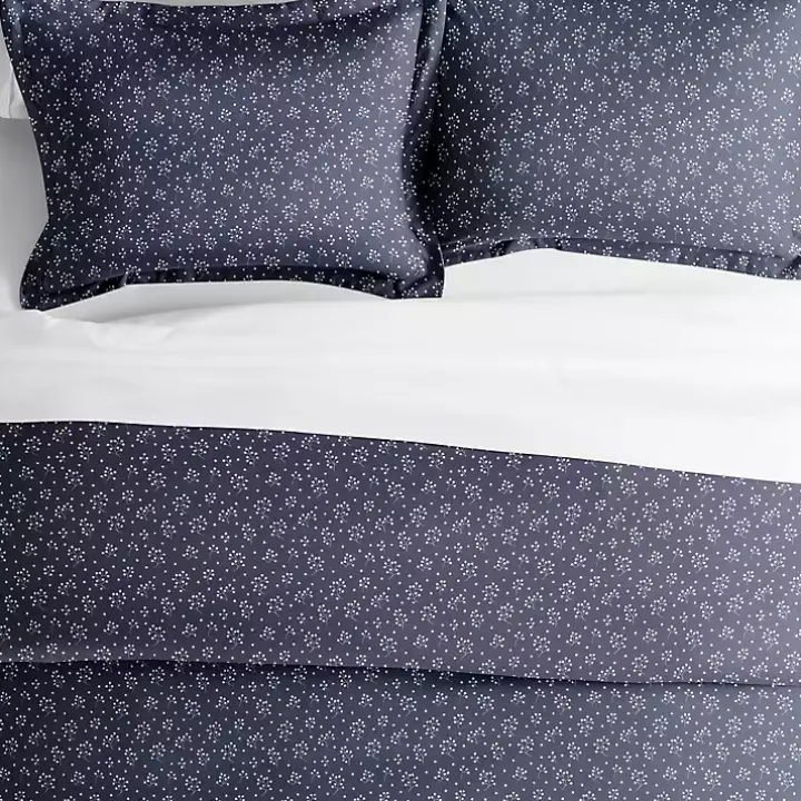 Navy Elegant Floral 2-pc. Twin Duvet Cover Set