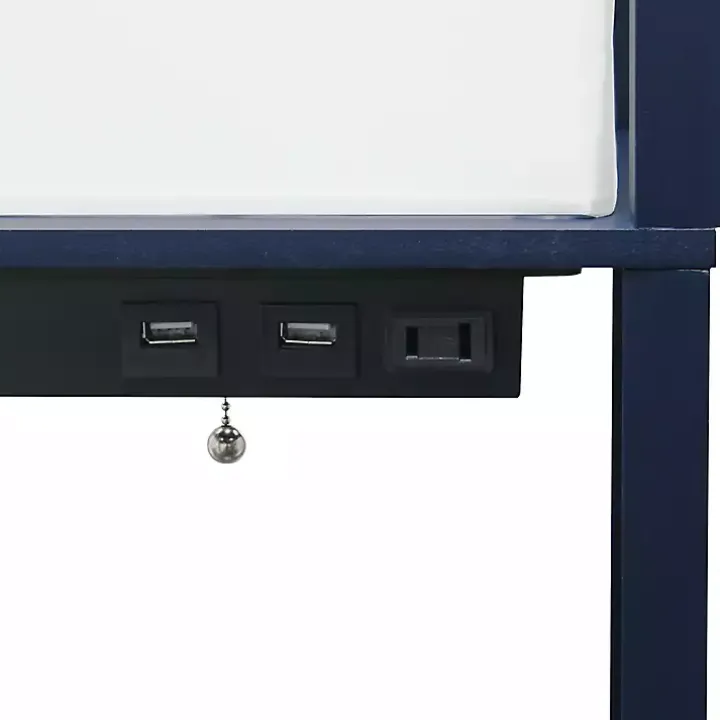 Navy Etagere Shelf Charging Floor Lamp