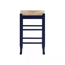 Navy Handwoven Square Wooden Counter Stool
