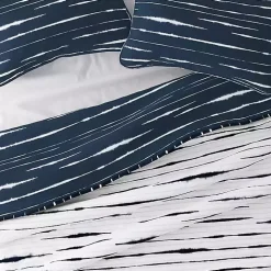 Navy Linear Reversible 2-pc. Twin Quilt Set