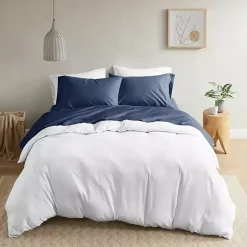 Navy Peached Percale 4-pc. King Sheet Set