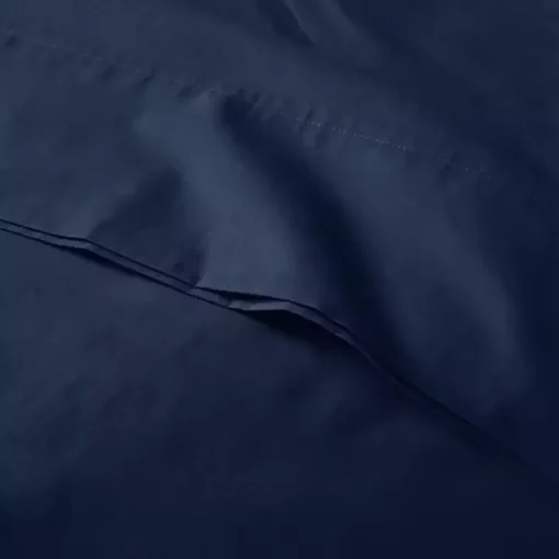 Navy Peached Percale 4-pc. King Sheet Set