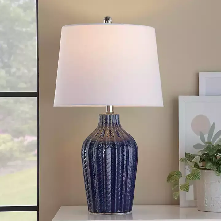 Navy Rockwell Table Lamps, Set of 2