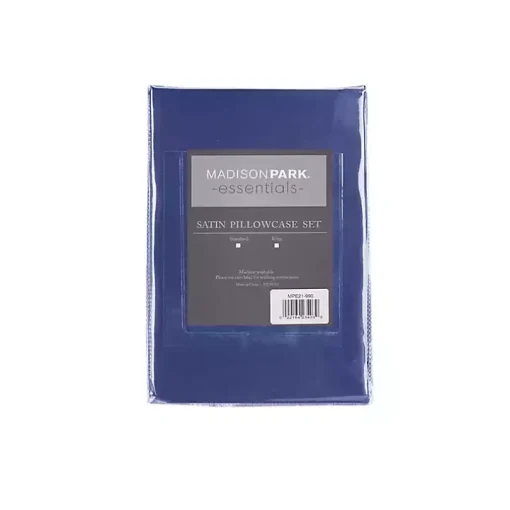 Navy Satin King 2-pc. Pillow Case Set