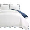 Navy Scallop Edge 3-pc. Full/Queen Duvet Cover Set