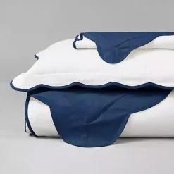 Navy Scallop Edge 3-pc. Full/Queen Duvet Cover Set