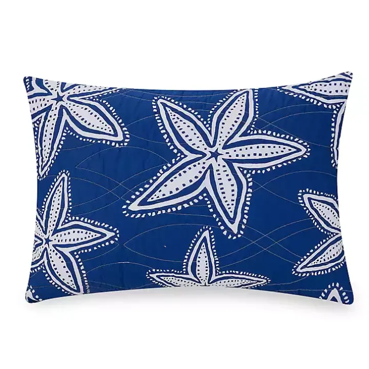 Navy Sea Star 2-pc. Twin Quilt Set