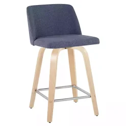 Navy Torino Upholstered Counter Stools, Set of 2