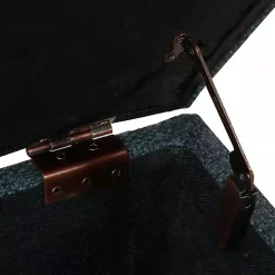 Navy Upholstered Square Storage Ottoman