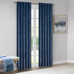 Navy Velvet Greta Curtain Panel Set, 95 in.