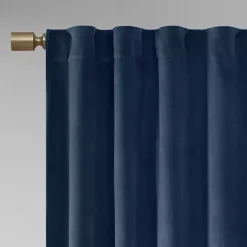 Navy Velvet Greta Curtain Panel Set, 95 in.