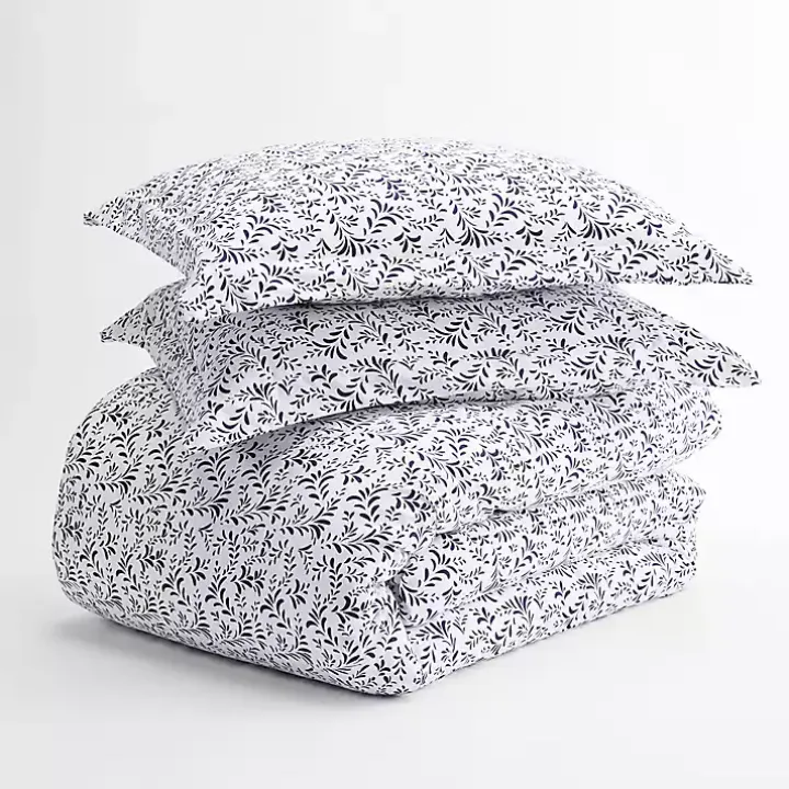 Navy Vines 3-pc. King Duvet Cover Set