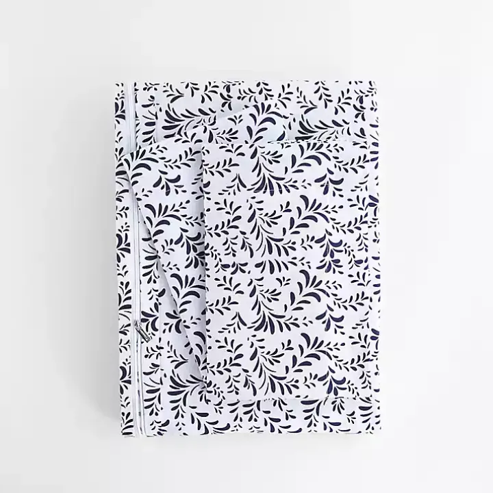 Navy Vines 3-pc. King Duvet Cover Set