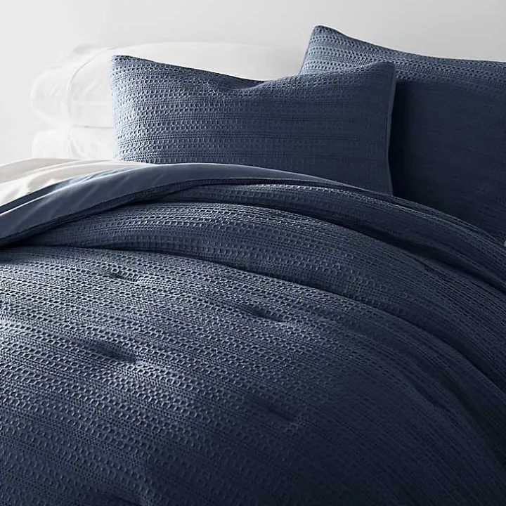 Navy Waffle Ultra-Soft 3-pc. Twin Comforter Set
