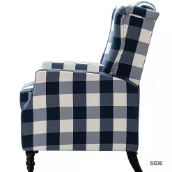 Navy Windowpane Plaid Recliner