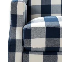 Navy Windowpane Plaid Recliner