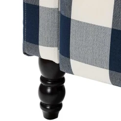 Navy Windowpane Plaid Recliner