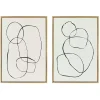 Neutral Circles Framed Canvas Art Prints, Set of 2